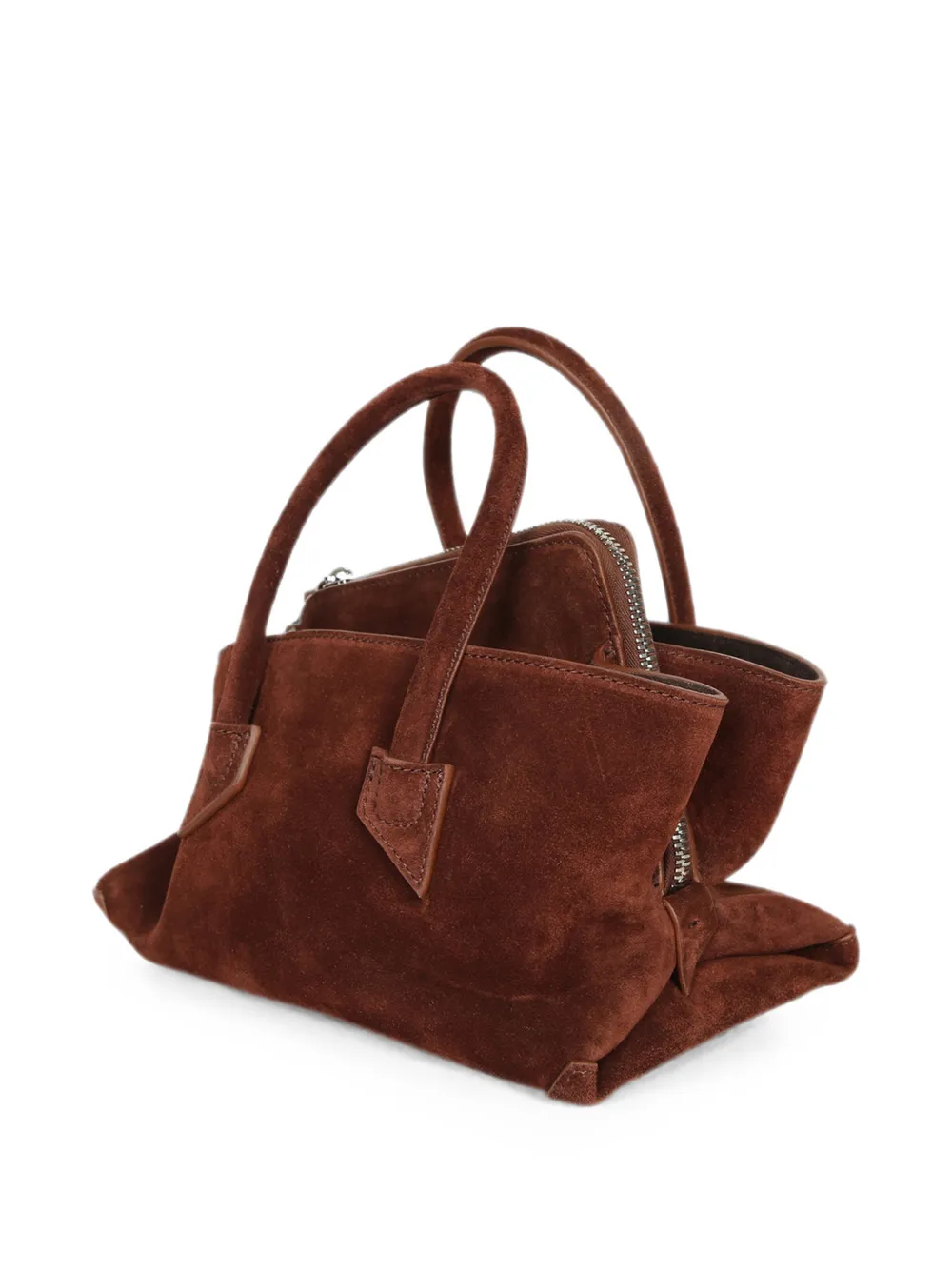 The Attico La Passeggiata suède mini-handtas Bruin