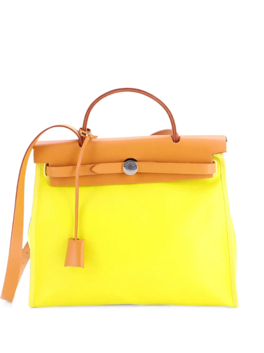 Hermès Pre-Owned Borsa a spalla Herbag Zip Berline Vache in tela e pelle 31 - Giallo