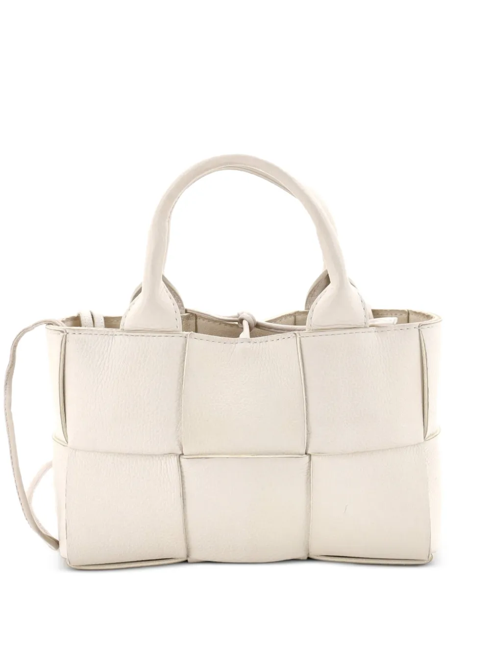 Bottega Veneta Pre-Owned Arco Maxi Intrecciato Leather Candy tote bag - White