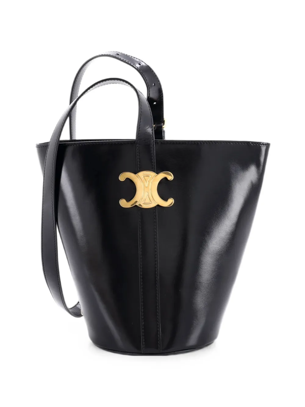 Celine Pre-Owned Triomph Leather Small bucket bag - Black