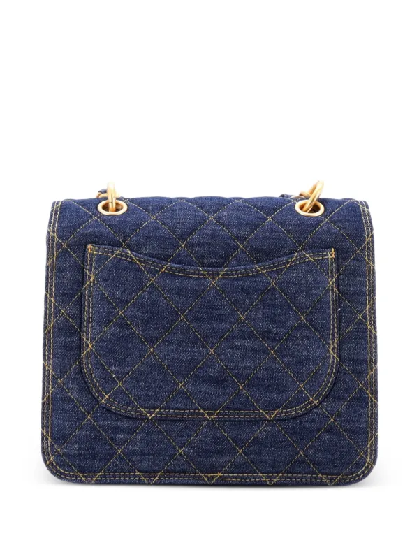 CHANEL Pre-Owned ダブルユー CC フラップ マトラッセデニム 