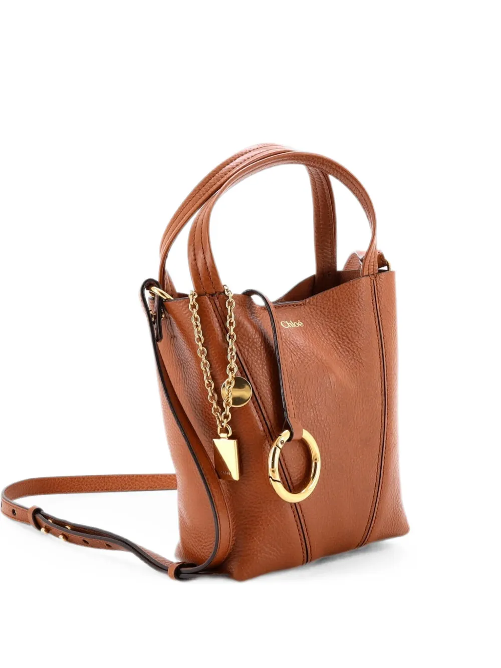 Chloé Pre-Owned Borsa a tracolla Spin Tote piccola in pelle - Marrone