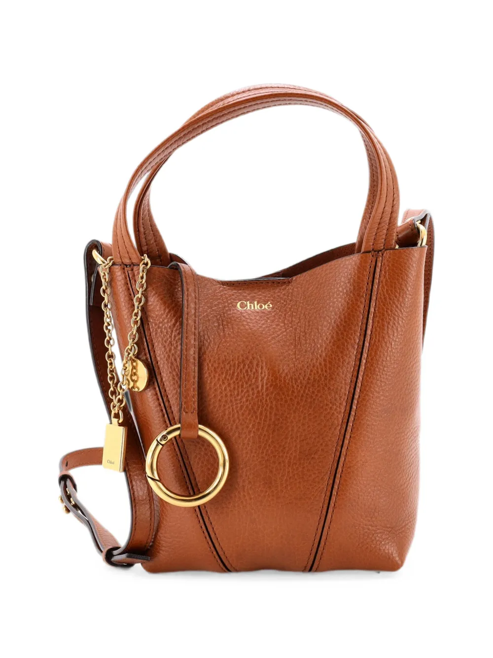 Chloé Pre-Owned Borsa a tracolla Spin Tote piccola in pelle - Marrone