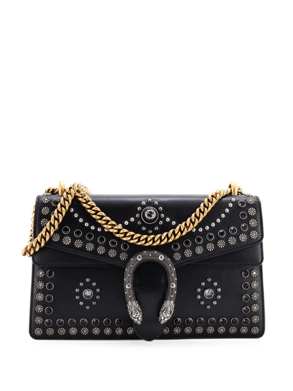Gucci Pre-Owned Borsa a spalla Dionysus piccola in pelle con borchie - Nero