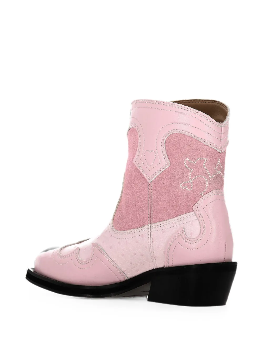 GANNI panelled Western ankle boots Roze