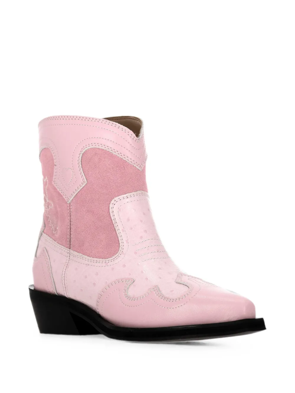 GANNI panelled Western ankle boots Roze