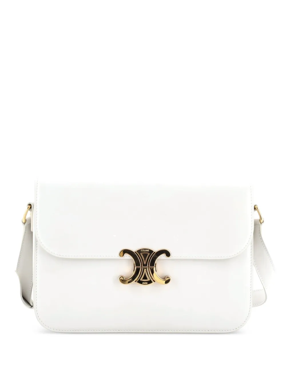 Celine Pre-Owned Triomphe Shoulder Bag Smooth Calfskin Large crossbody bag - Weiß