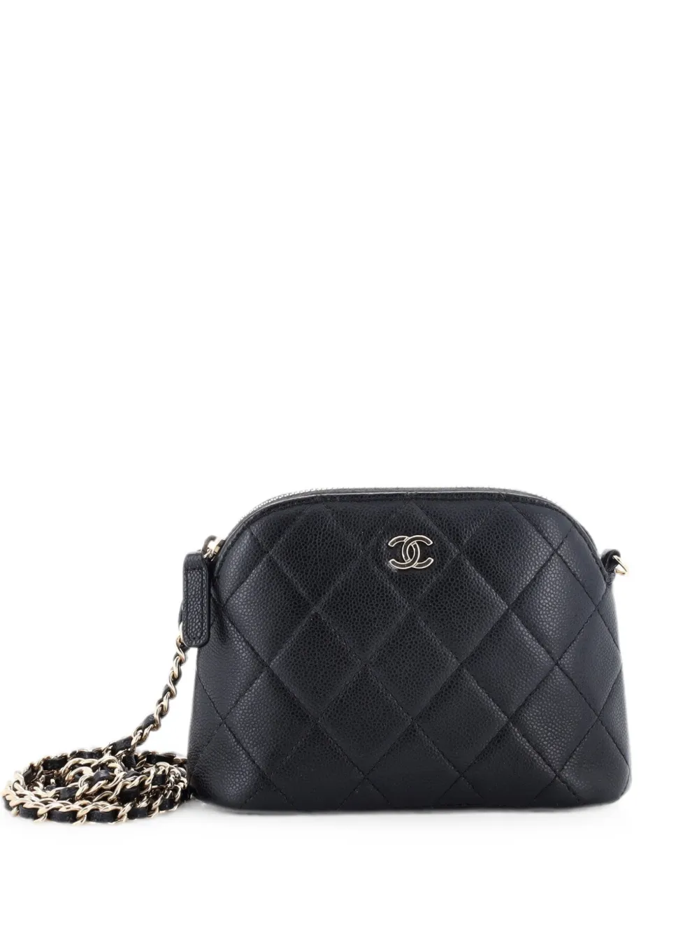 CHANEL Pre-Owned Borsa a tracolla CC Dome mini con zip - Nero