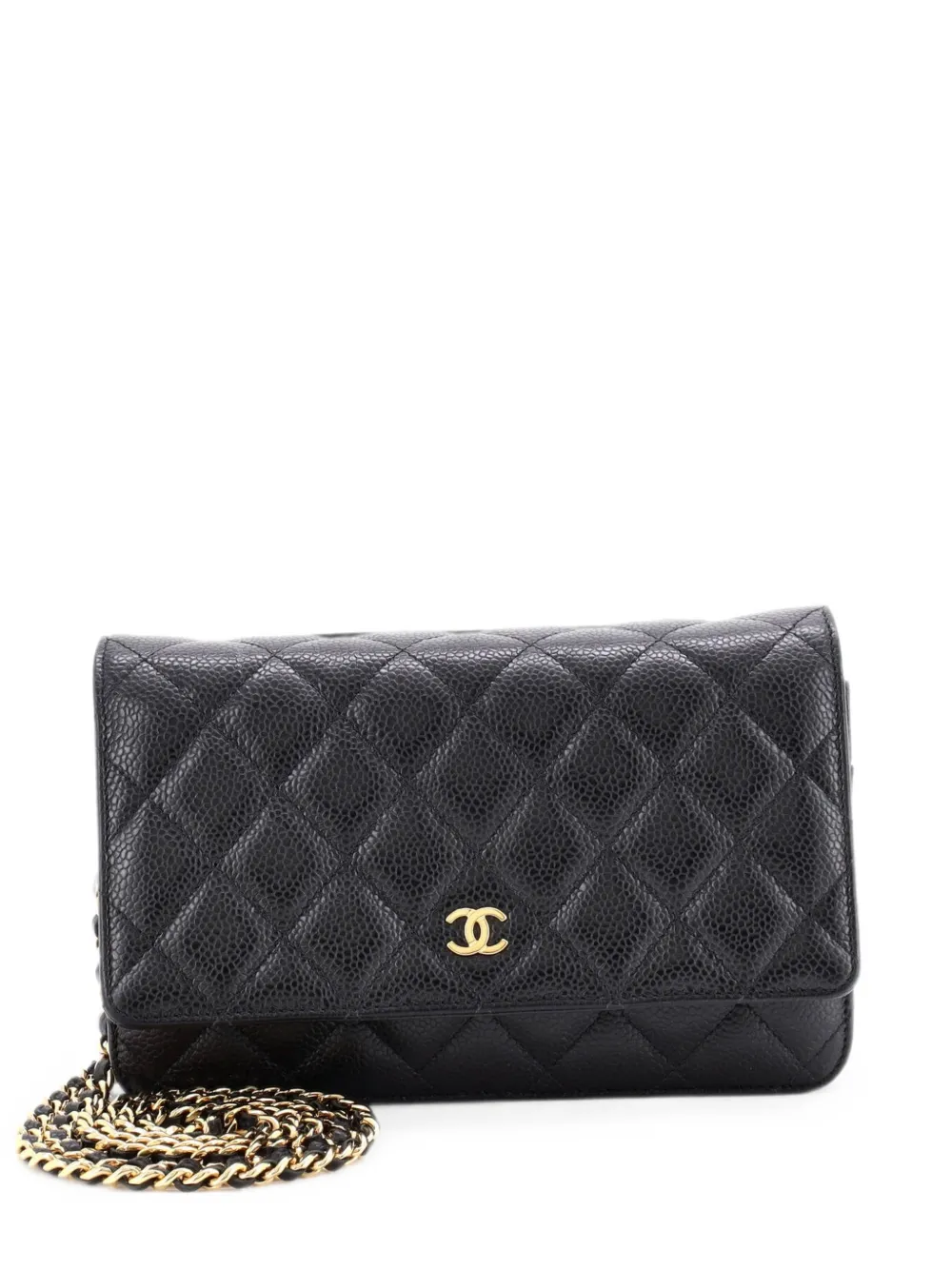 CHANEL Pre-Owned Borsa a tracolla in pelle Caviar trapuntata con catena - Nero