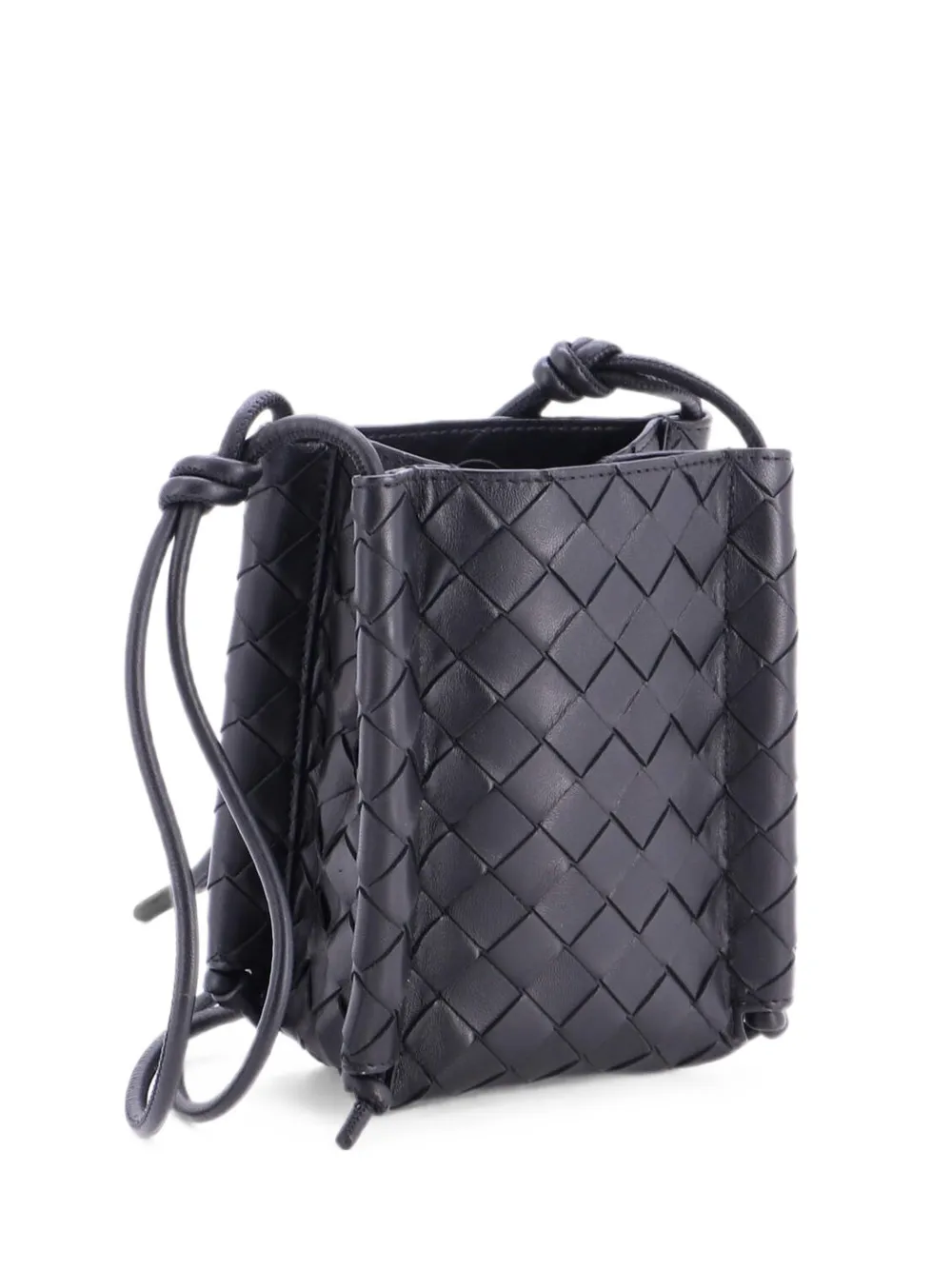 Bottega Veneta Pre-Owned Borsa a tracolla The Knot mini in nappa con design Intrecciato - Nero