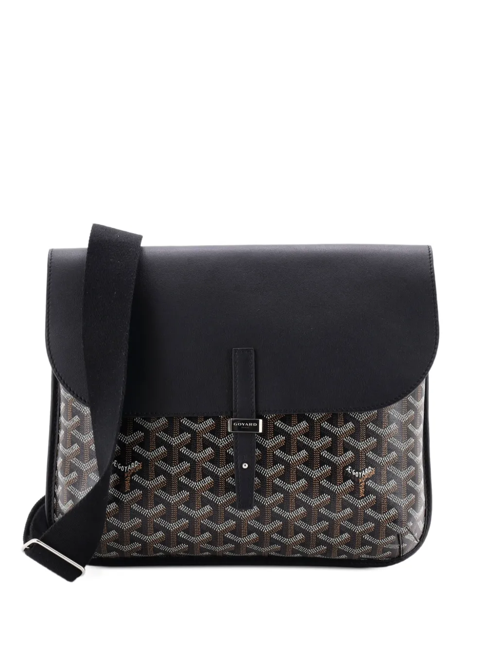 Goyard Pre-Owned Borsa a tracolla Coursier in tela cerata e pelle - Nero