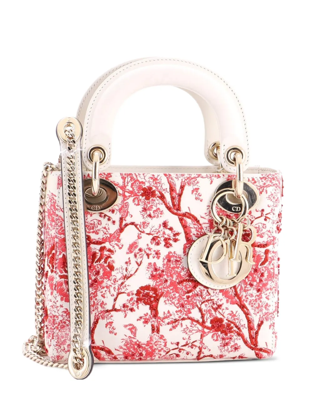 Christian Dior Pre-Owned Lady Dior Chain Bag Embroidered Calfskin Mini satchel - Mehrfarbig