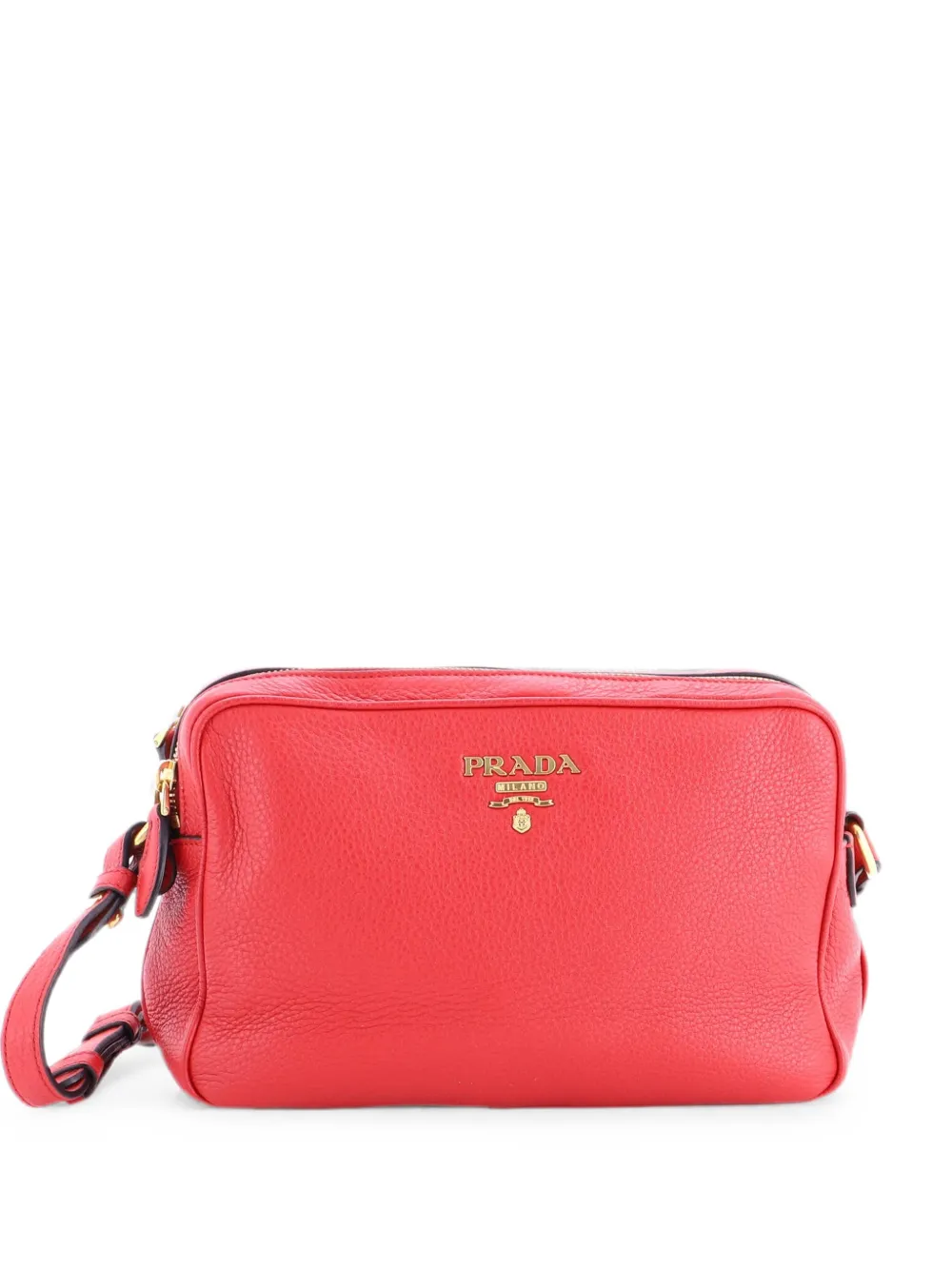 Prada Pre-Owned Borsa a tracolla Double Zip Camera Bag Vitello Daino - Rosso