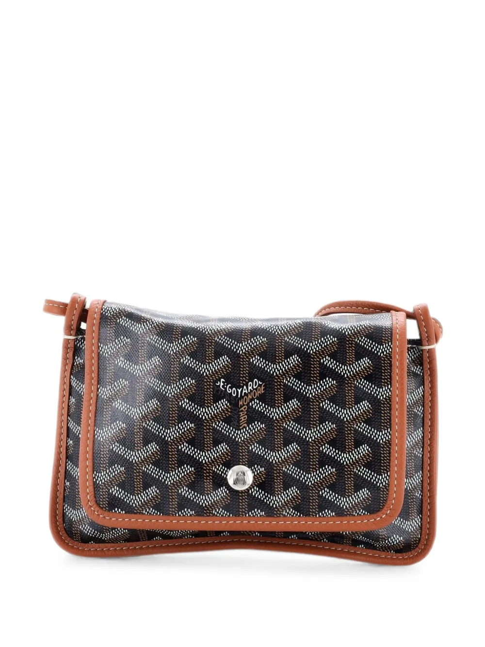 Goyard Pre-Owned Clutch Plumet in tela cerata - Marrone