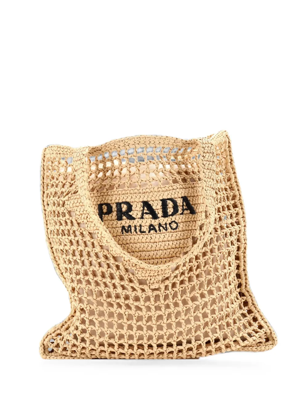 Prada Pre-Owned Borsa tote in rafia con logo a triangolo - Toni neutri