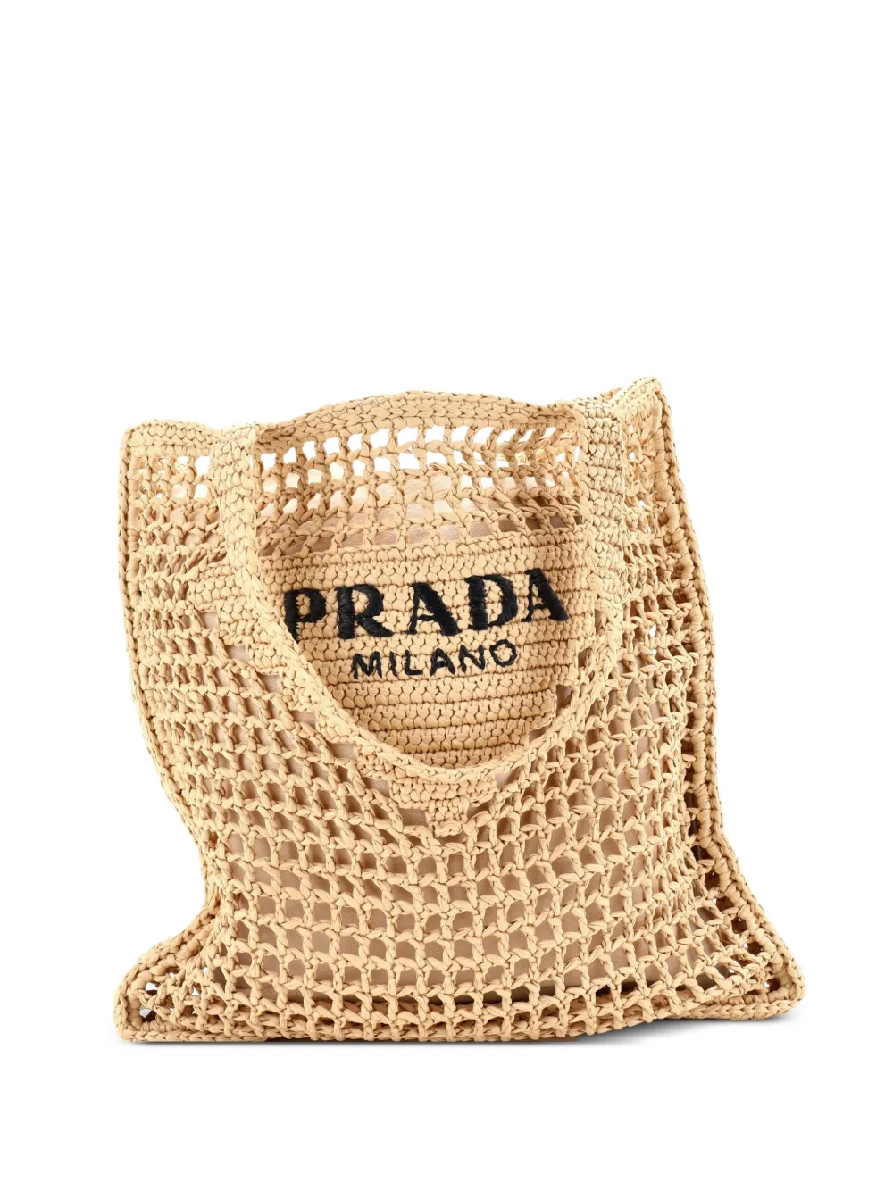 Prada Pre-Owned Borsa tote in rafia con logo a triangolo - Toni neutri