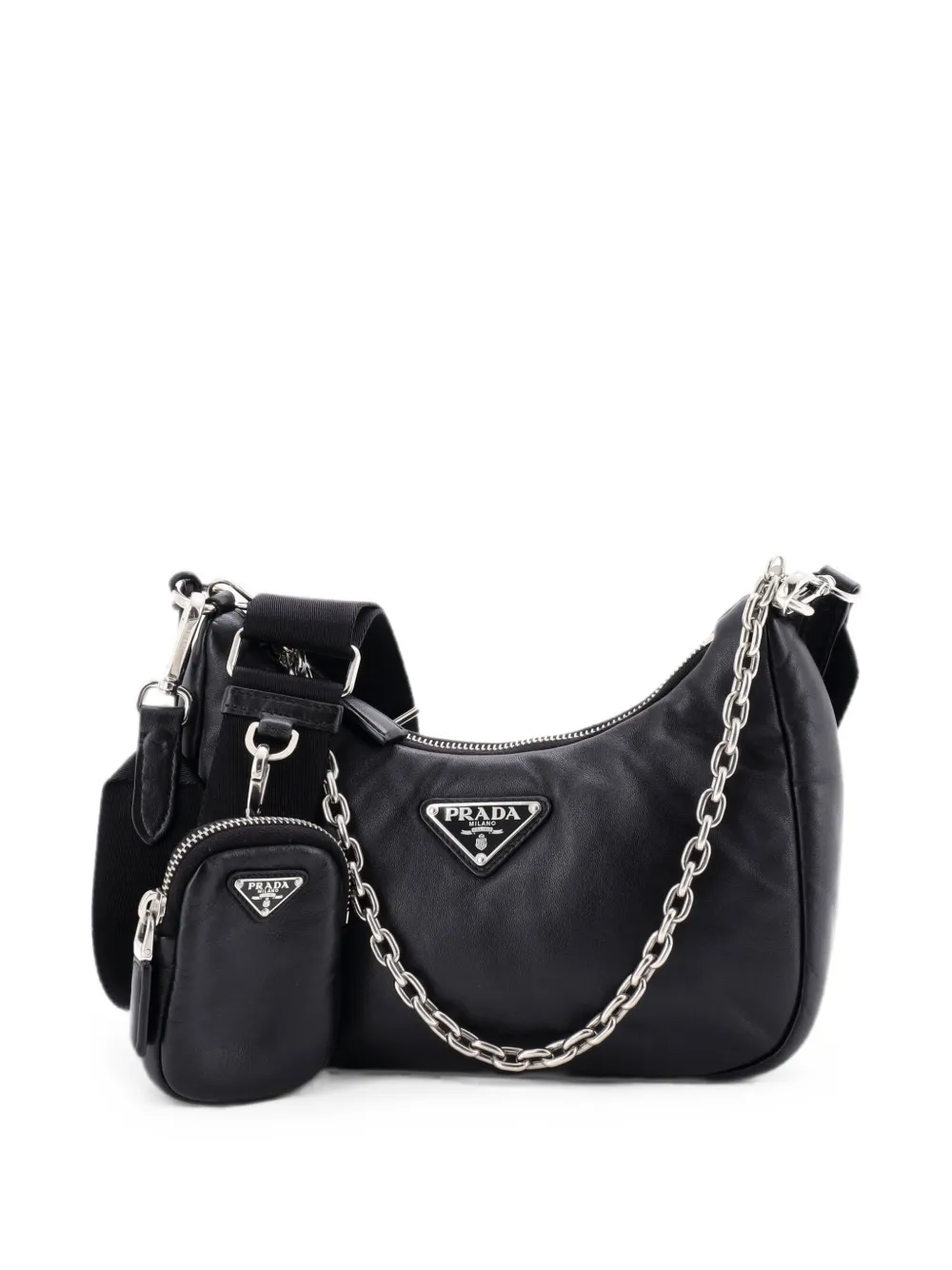 Prada Pre-Owned Borsa a spalla Re-Edition 2005 piccola in nappa - Nero