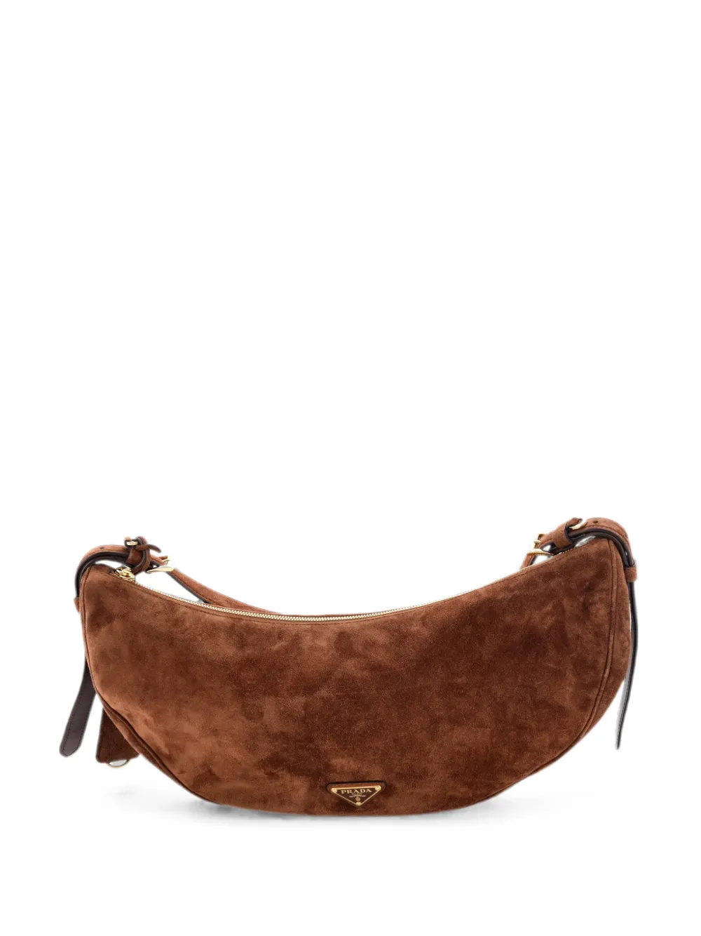 Prada Pre-Owned Borsa a spalla grande in pelle scamosciata - Marrone