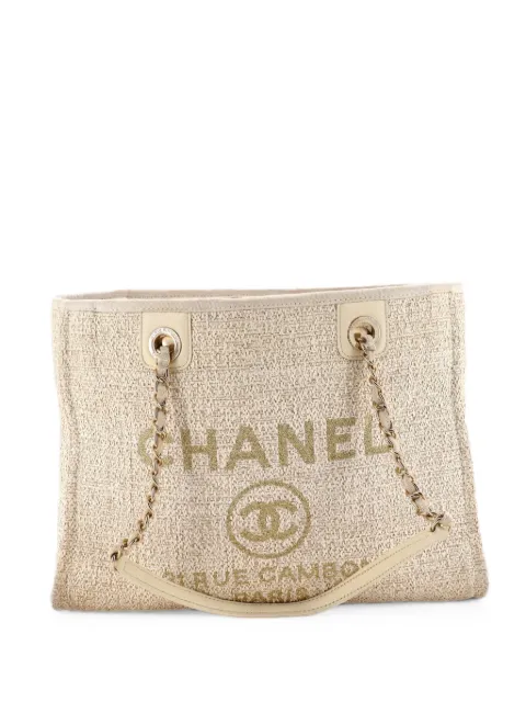 CHANEL Pre-Owned Deauville Raffia with Glitter Detail Small tote bag