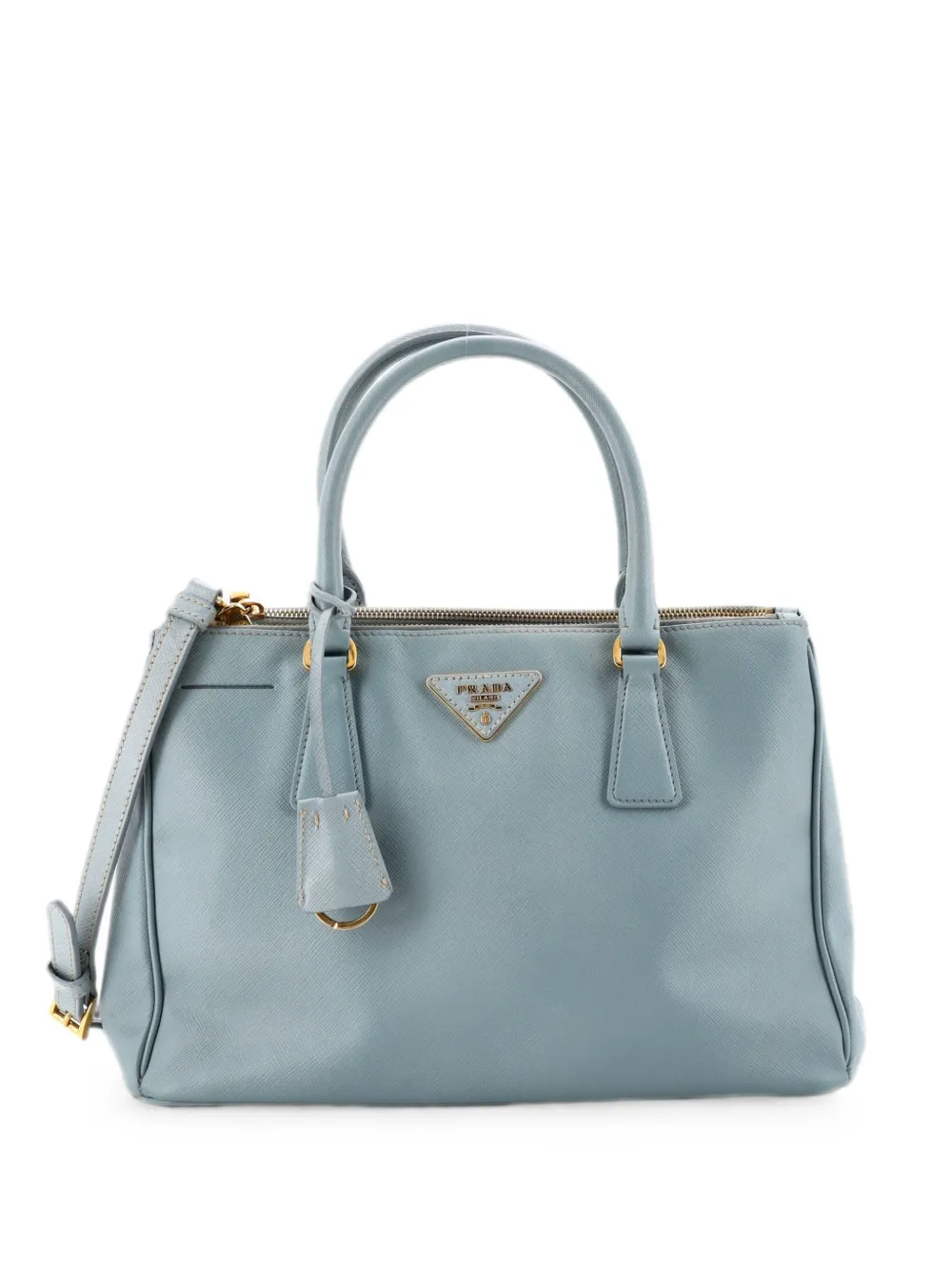 Prada Pre-Owned Borsa tote Lux piccola in pelle Saffiano con doppia zip - Blu