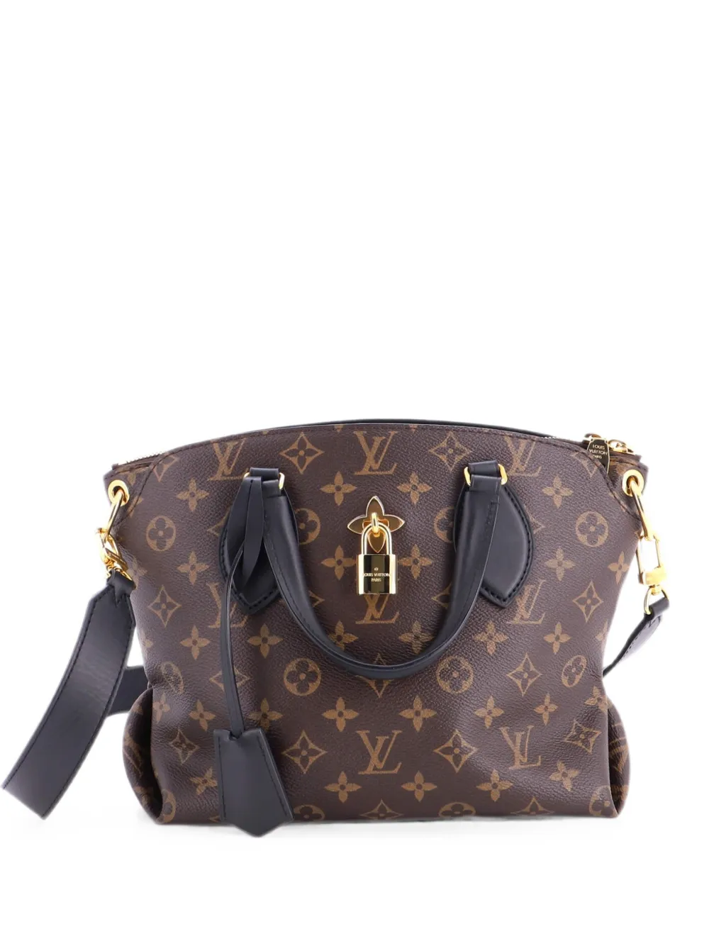 Louis Vuitton Pre-Owned Borsa tote Flower PM in tela con monogramma e zip - Marrone