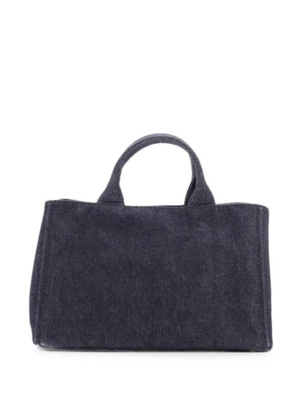 Prada Pre-Owned カナパ デニム ラージ ハンドバッグ | ブルー