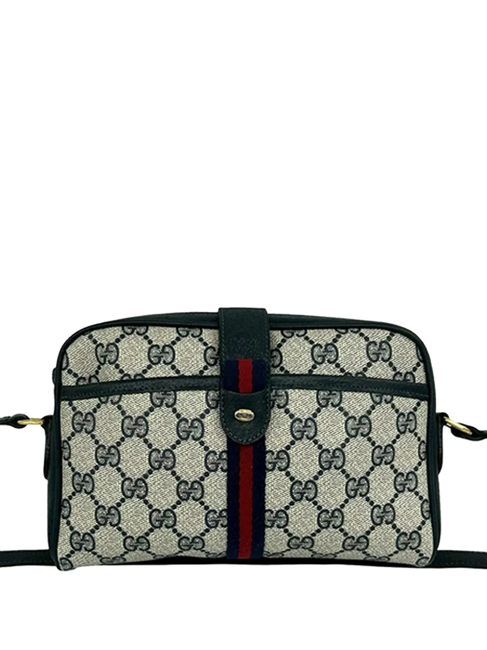 Gucci Pre-Owned Borsa a tracolla in tessuto GG Supreme con decorazione Web XX secolo - Toni neutri