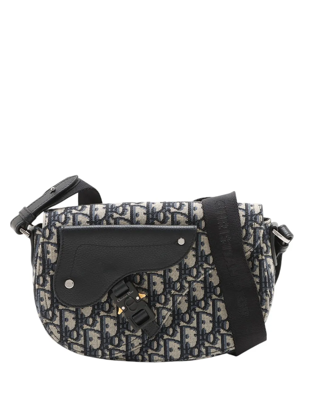 Christian Dior Pre-Owned Borsa a tracolla Saddle in tela con motivo Oblique 2010-2026 - Blu