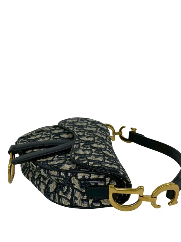 Christian Dior Pre-Owned 2010-2026 Mini Oblique Canvas Saddle Bag