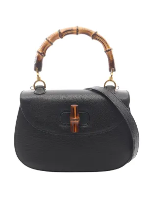 Gucci Pre-Owned 2000s Bamboo Shoulder Bag | Black | FARFETCH