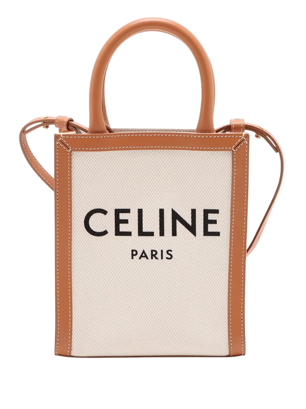 Celine Pre-Owned Borsa tote a tracolla Vertical Cabas mini in tela 2010-2026 - Marrone