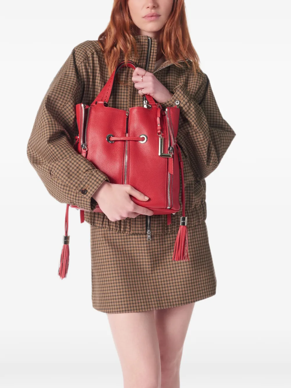 Lancel Premier Flirt medium bucket-tas Rood