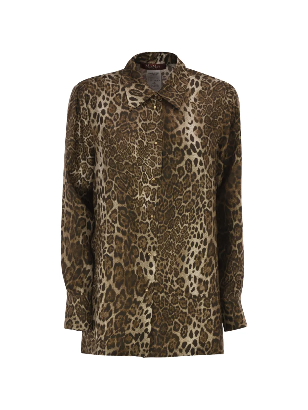 Max Mara leopard-print silk shirt - Brown