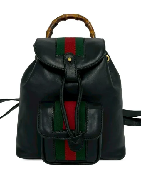 Gucci Pre-Owned 20th Century Calfskin Bamboo Web backpack
