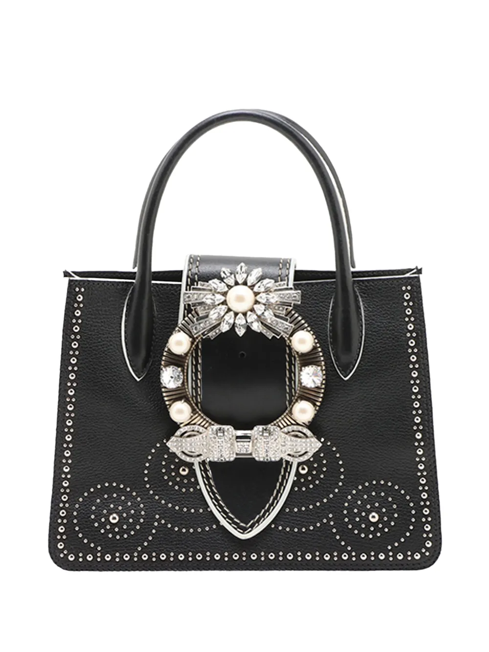 Miu Miu Pre-Owned Borsa a mano in pelle 2010-2026 - Nero
