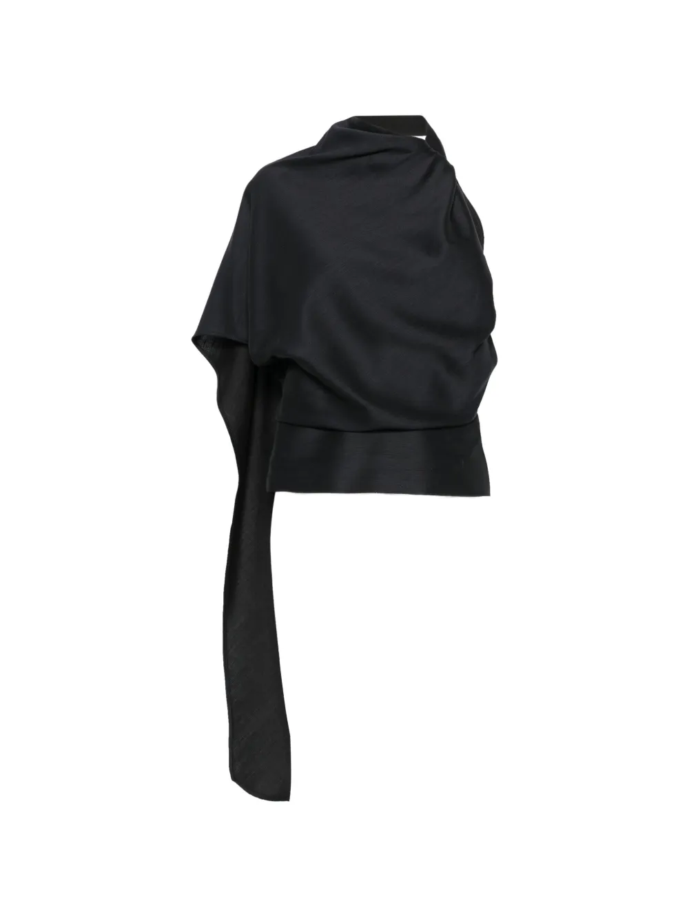 Róhe one-shoulder scarf-detail top - Blu