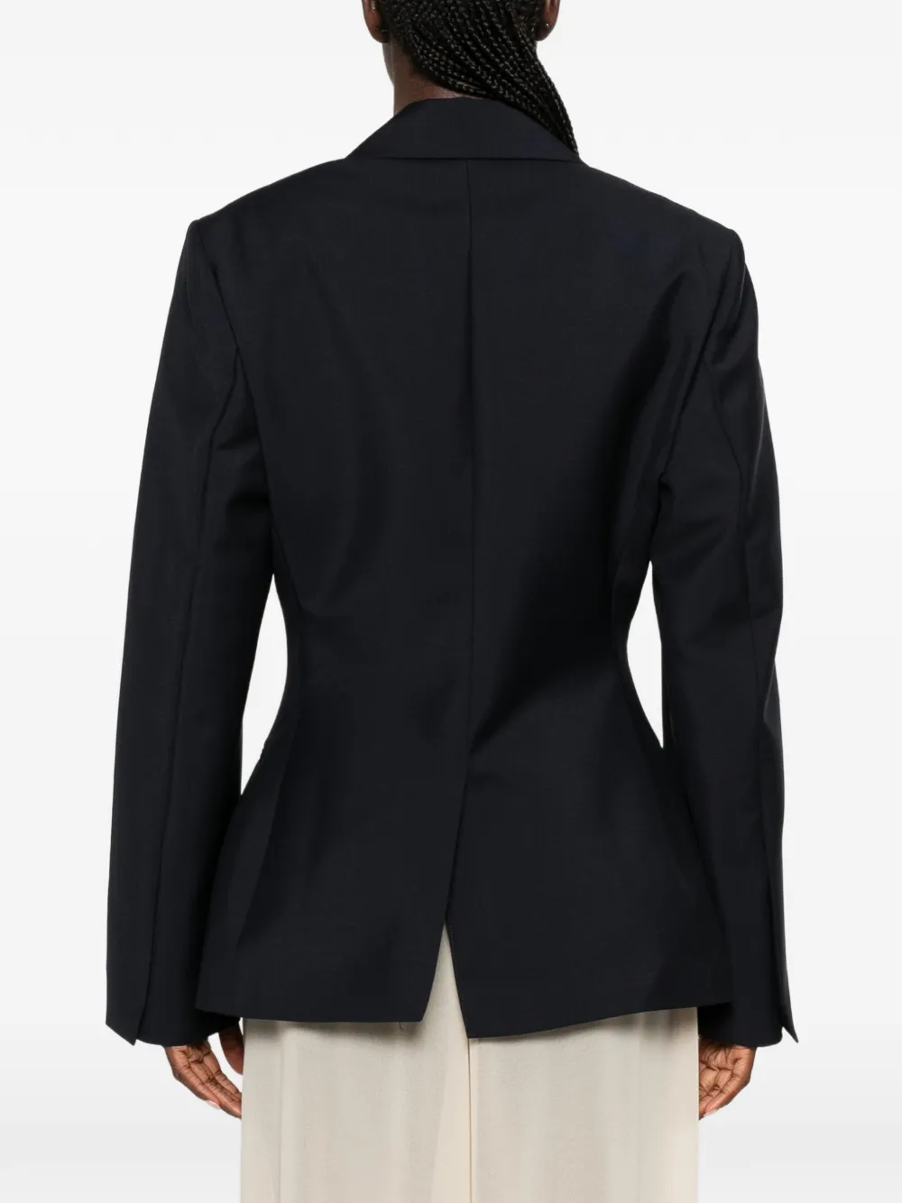Róhe Peak-lapels Double-breasted Blazer in Black, view 4