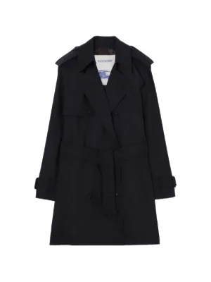 Burberry Casaco De Lã Dupla Face Com Capuz | Preto | FARFETCH BR
