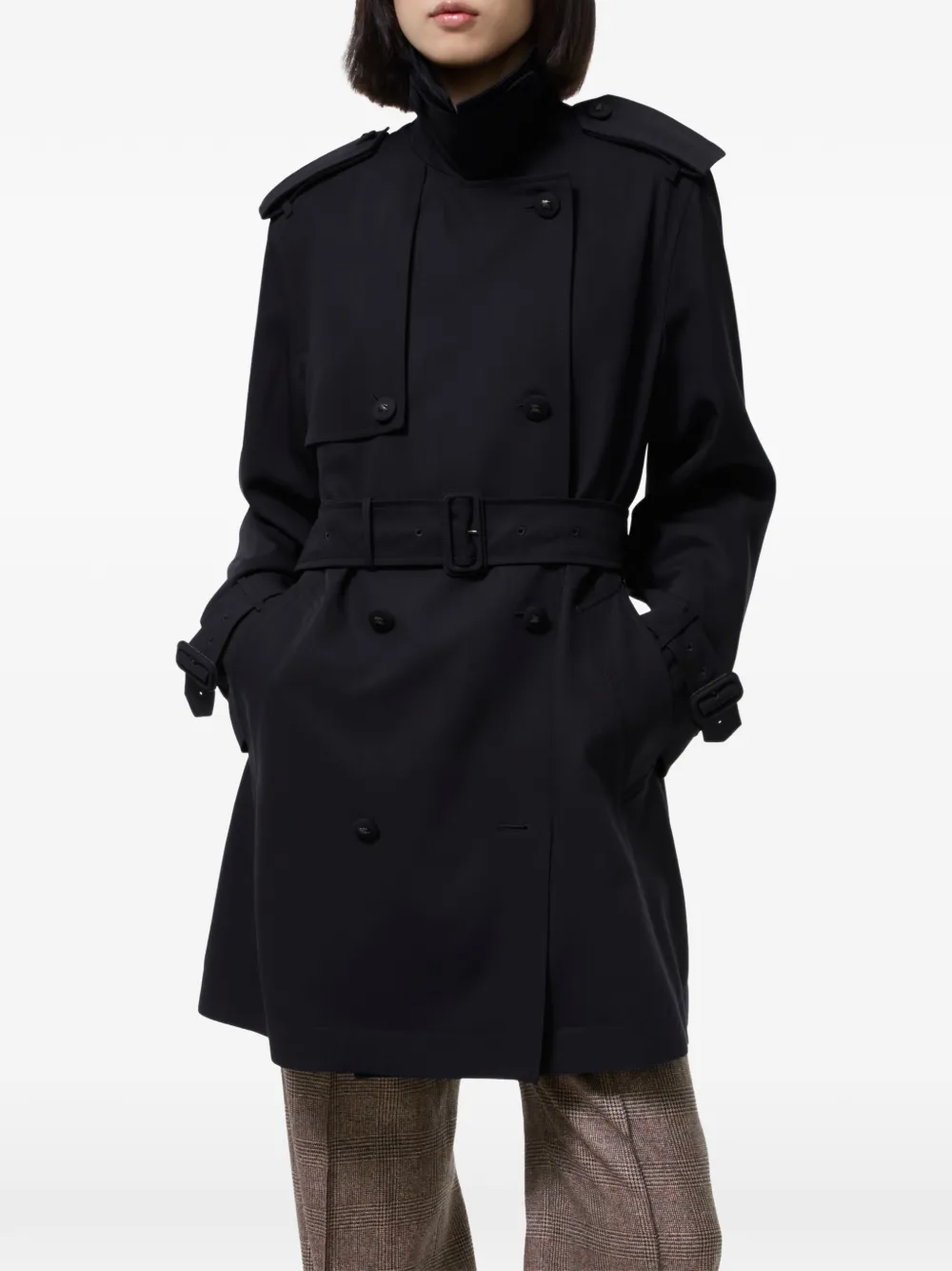 Burberry Latchmere wollen trenchcoat Blauw