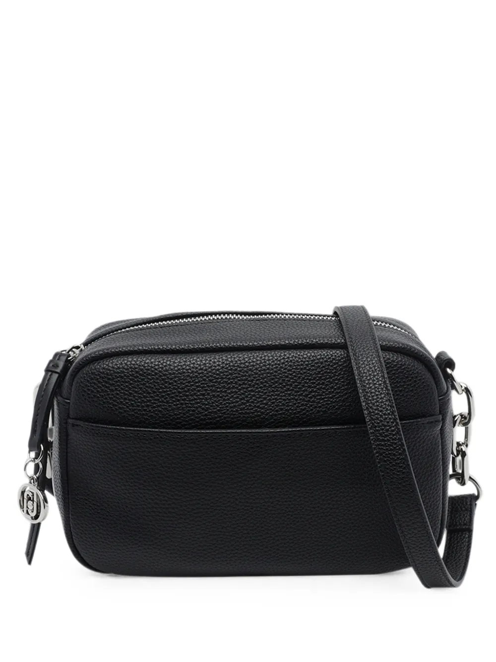 LIU JO logo-charm pebbled shoulder bag - Schwarz