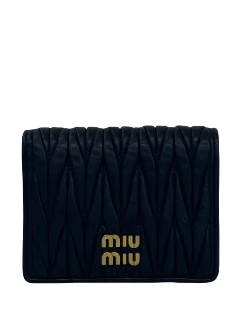 Miu Miu Pre-Owned 2010-2026 Matelasse Leather Bifold Wallet small wallets