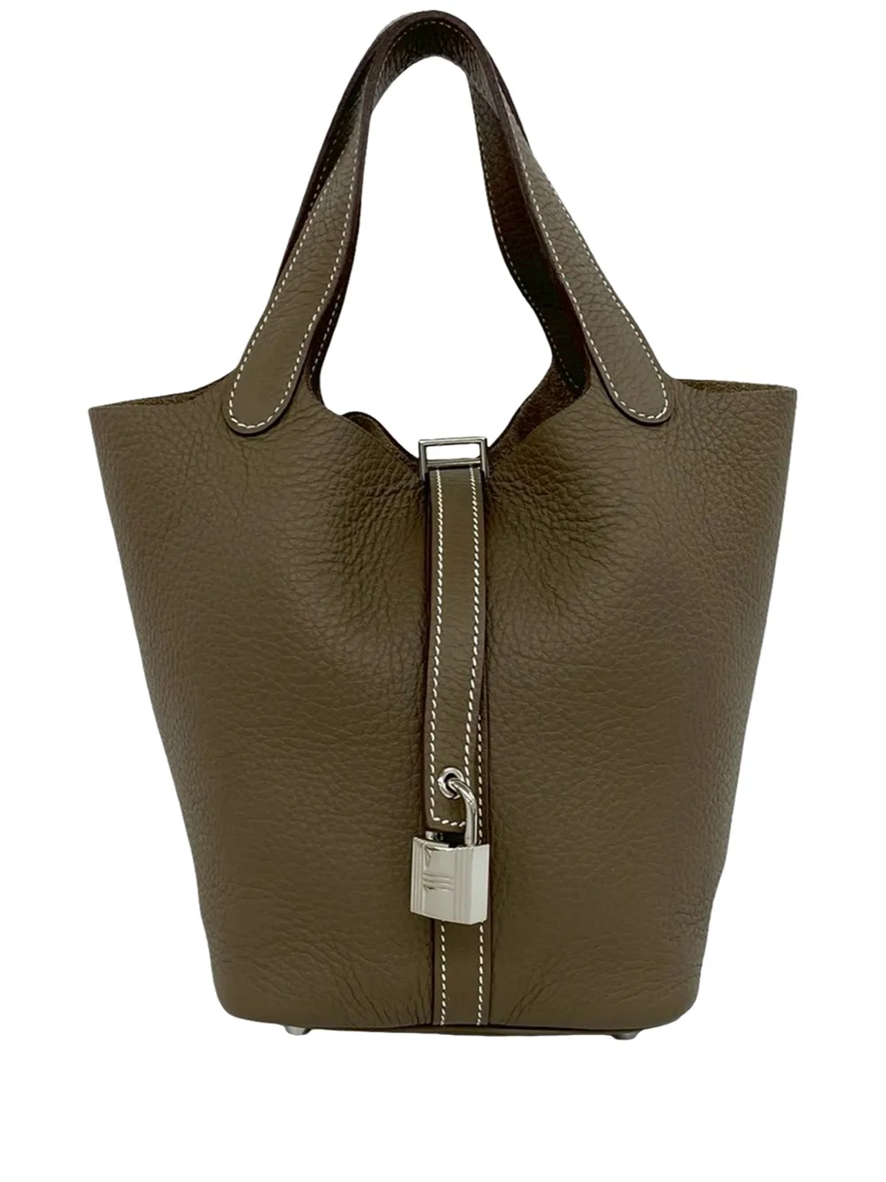 Hermès Pre-Owned 2000-2026 zweifarbige Clemence Picotin Lock Handtasche 18cm - Braun