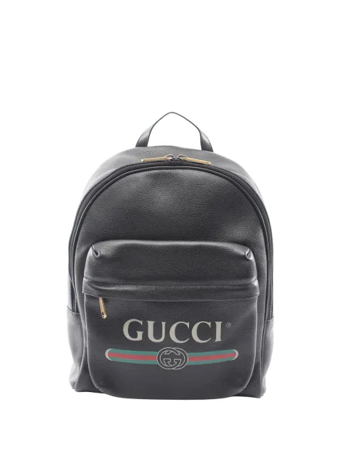 Gucci Pre-Owned 2016-2026 Leather Logo backpack
