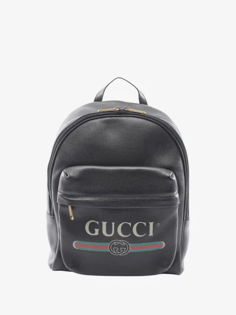 Gucci Pre-Owned 2016-2026 Leather Logo backpack