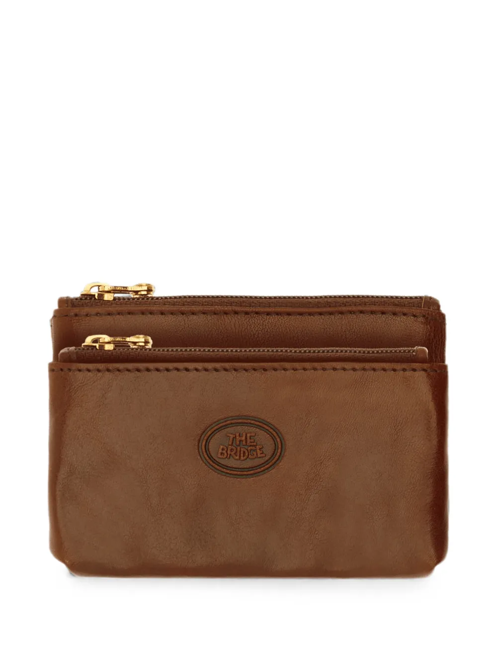 The Bridge Double-zip Leather Keyring In Brown
