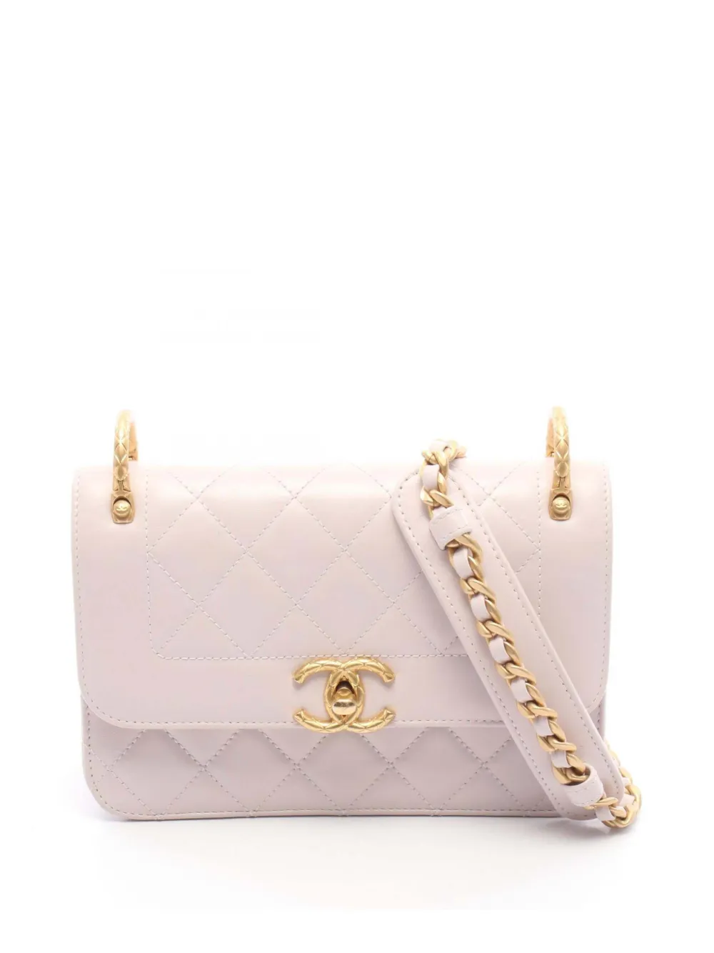 CHANEL Pre-Owned Borsa a tracolla Perfect Fit Flap mini in pelle di agnello trapuntata 2021-2026 - Rosa