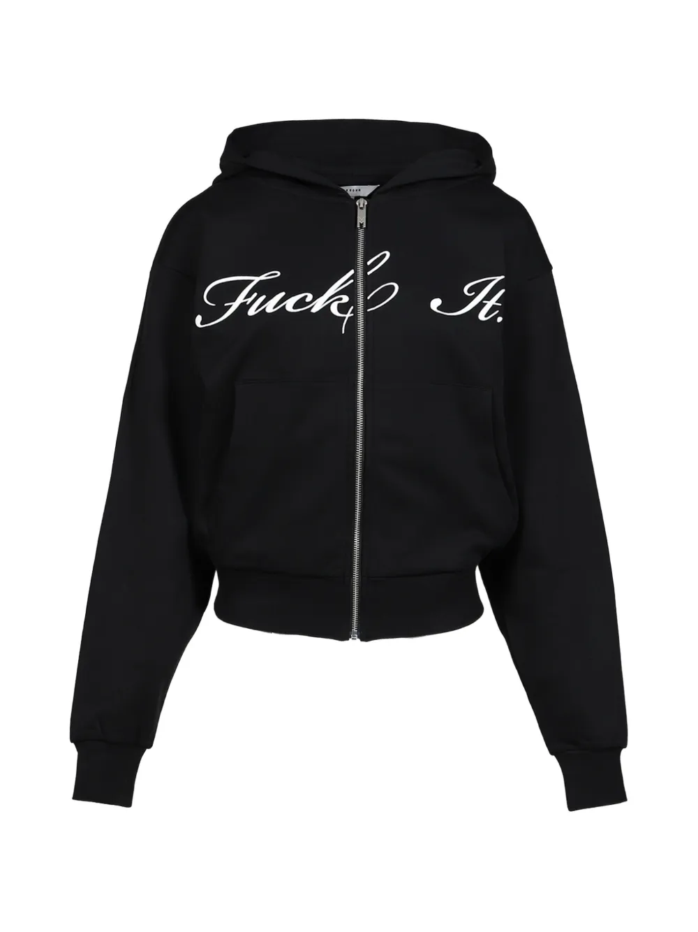 MARKGONG cropped zip-up hoodie - Nero