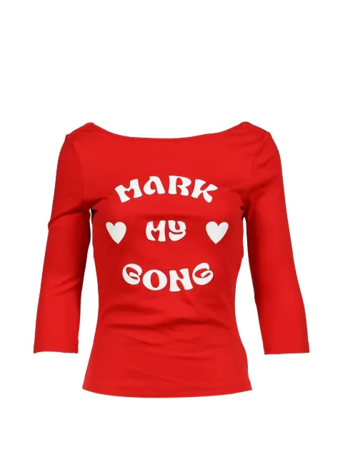 MARKGONG printed cowl-neck backless top