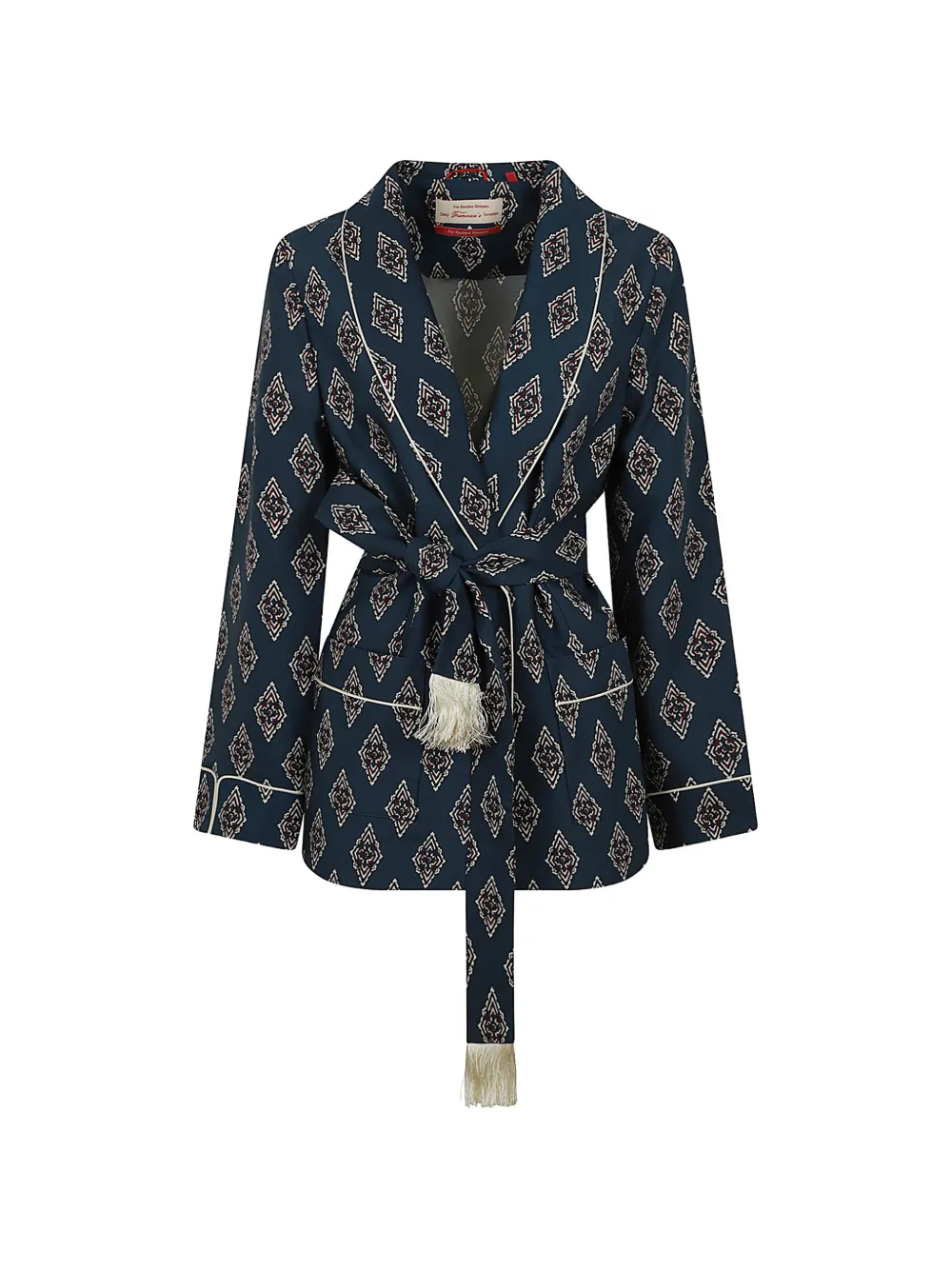 F.R.S For Restless Sleepers geometric-print belted jacket