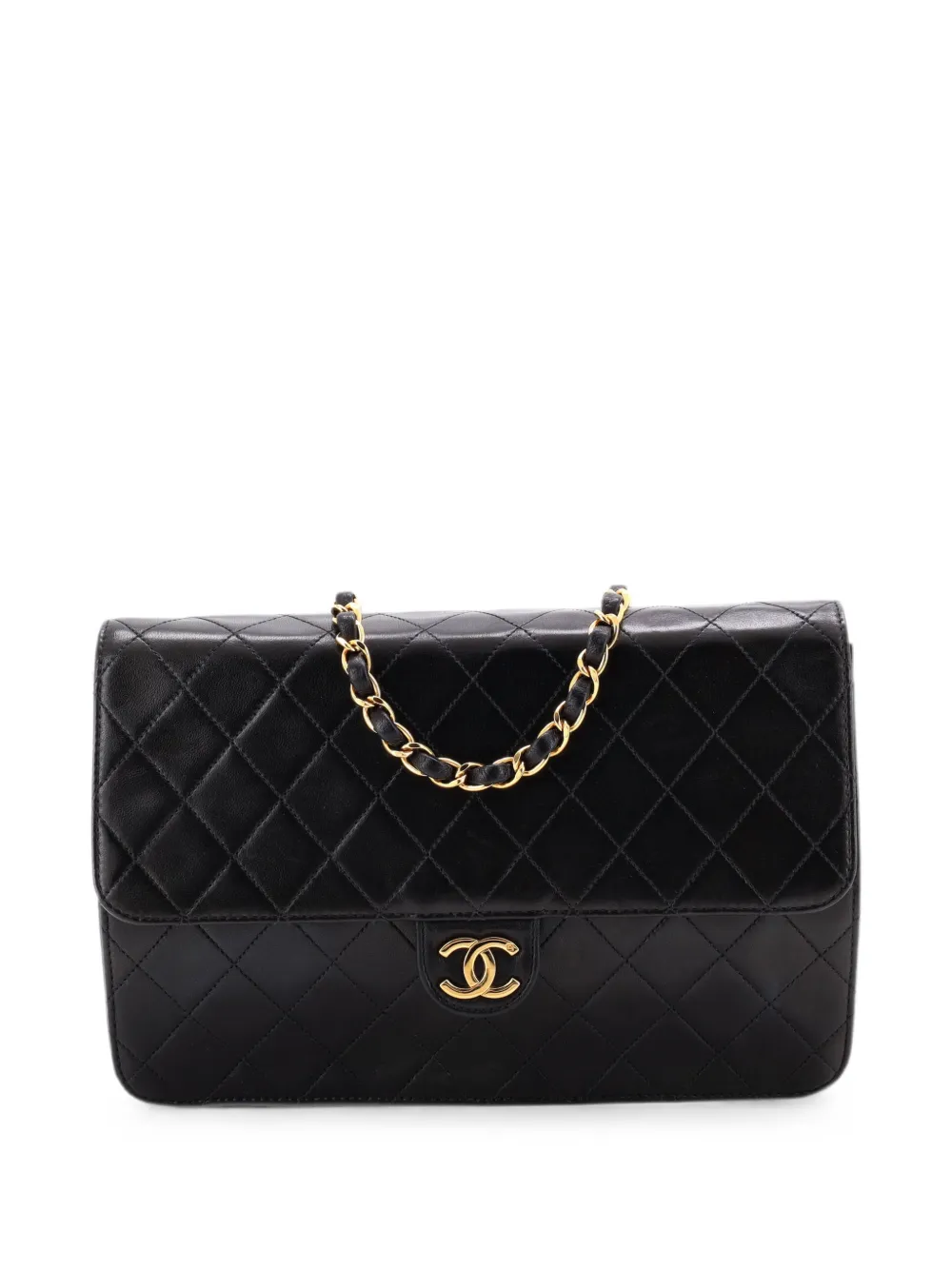 CHANEL Pre-Owned Clutch media in pelle trapuntata con catena - Nero